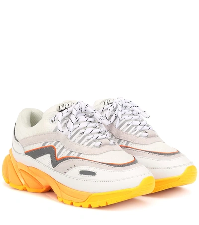 Shop Axel Arigato Leather And Mesh Sneakers In Orange