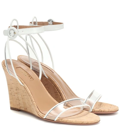 Shop Aquazzura Minimalist 85 Wedge Sandals In White