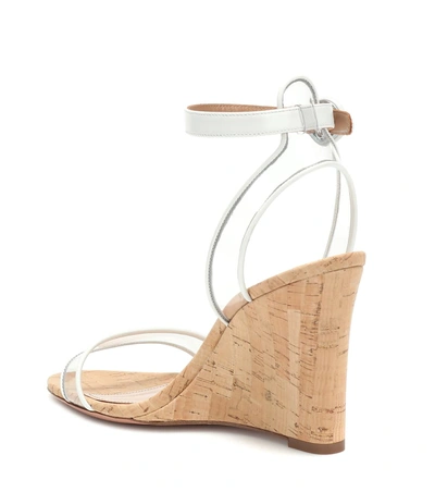 Shop Aquazzura Minimalist 85 Wedge Sandals In White