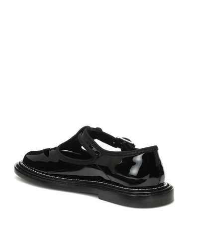 Shop Burberry Alannis Patent-leather Mary Jane Flats In Black