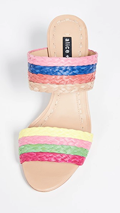 Shop Alice And Olivia Leeda Double Strap Sandals In Rainbow