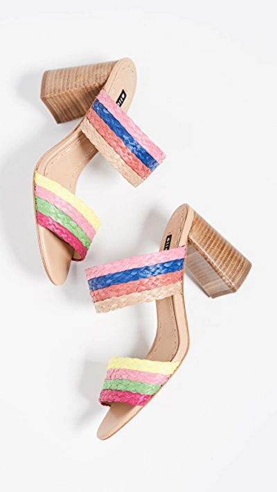Shop Alice And Olivia Leeda Double Strap Sandals In Rainbow