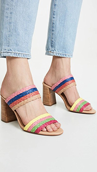 Shop Alice And Olivia Leeda Double Strap Sandals In Rainbow