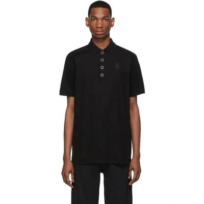 Shop Burberry Black Press-stud Polo