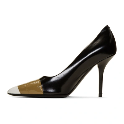 Shop Burberry Black Annalise Heels In Black/optic