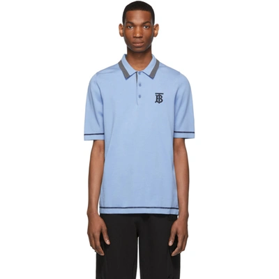 Shop Burberry Blue Hadlow Polo In Baby Blue