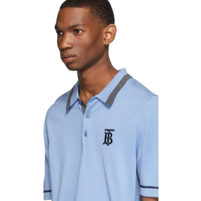Shop Burberry Blue Hadlow Polo In Baby Blue