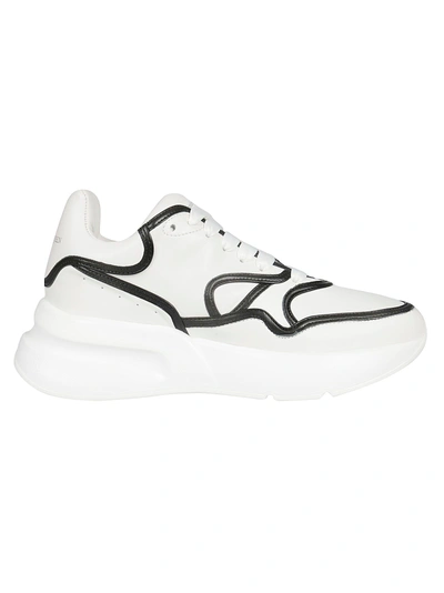 Shop Alexander Mcqueen Chucky Trimmed Sneakers In Optical White/black