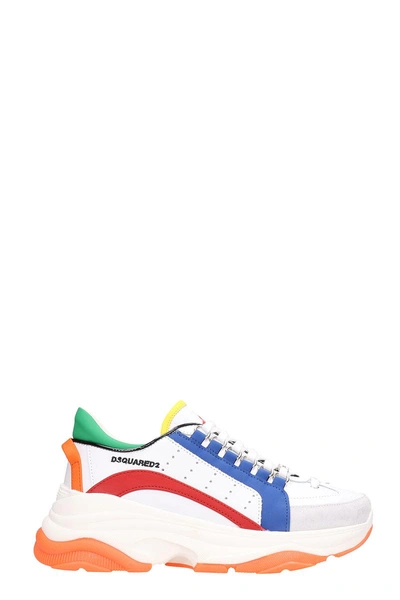 Shop Dsquared2 White Leather Bumpy 551 Sneakers