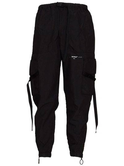 Shop Off-white Black Parachute Cargo Pants In Black In Nero