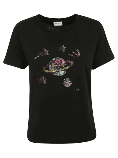 Shop Saint Laurent Space Print T-shirt In Basic