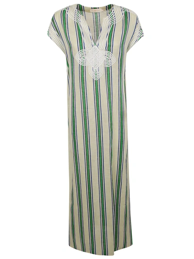 Shop Tory Burch Awning Striped Dress In Basic