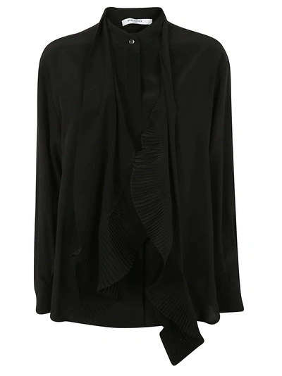 Shop Givenchy Ruffled Scarf Neck Blouse In Black