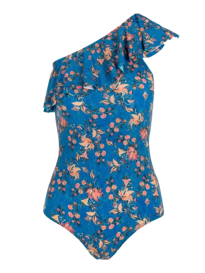 Shop Isabel Marant Floral Print Swimsuit In Blue Flower