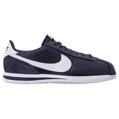 Shop Nike Men's Cortez Basic Nylon Casual Shoes In Blue