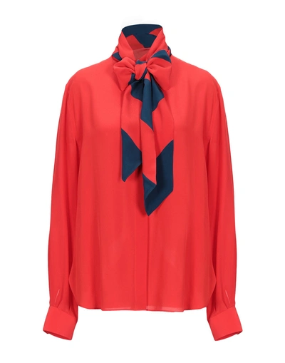 Shop Givenchy Silk Shirts & Blouses In Red
