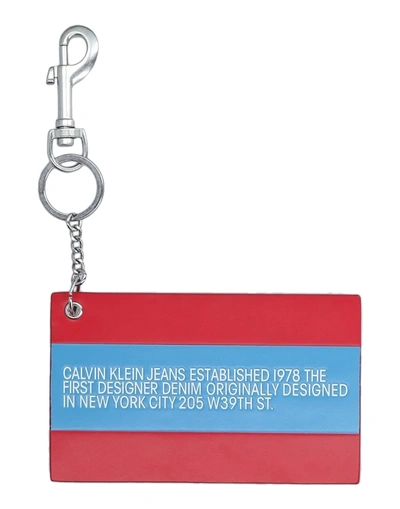 Shop Calvin Klein Jeans Est.1978 Key Rings In Azure