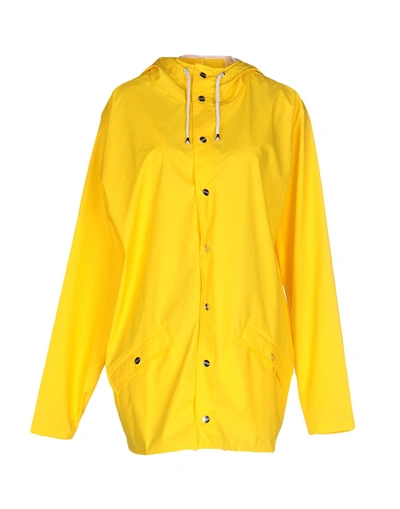 Rains Long Jacket In Yellow | ModeSens
