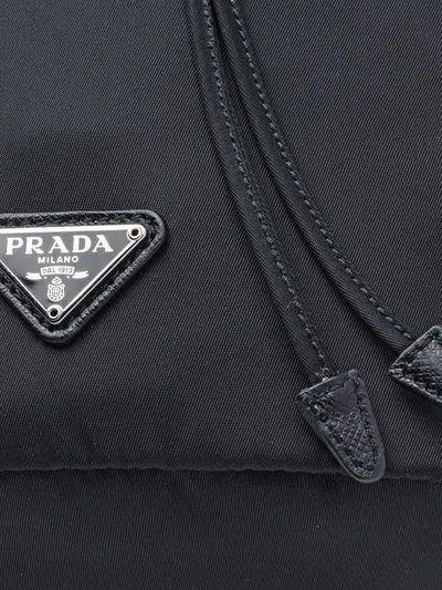 Shop Prada Logo Sailcloth Container In Black