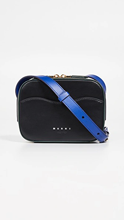 Shop Marni Crossbody Bag In Glass/black Earth/rock