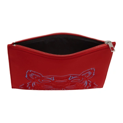 Shop Kenzo Red Medium Tiger Pouch In 21 Med Red