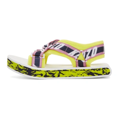 Shop Kenzo Pink And Yellow Lynn Sandals In 33pastelpin