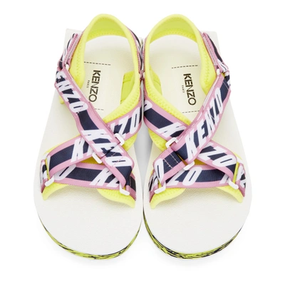 Shop Kenzo Pink And Yellow Lynn Sandals In 33pastelpin