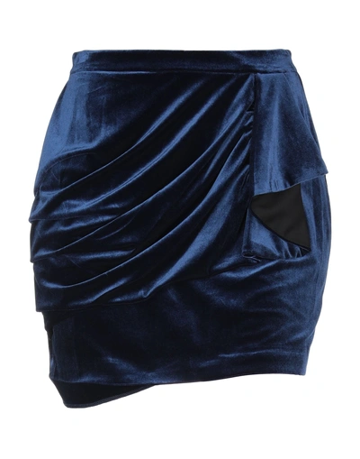 Shop Pinko Mini Skirt In Dark Blue