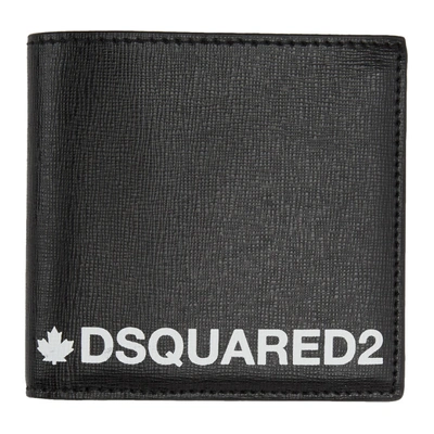Shop Dsquared2 Black Logo Wallet In M063 Nerobi