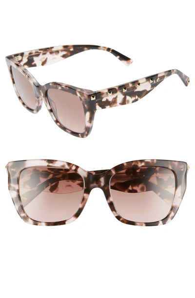 Shop Valentino 53mm Rockstud Cat Eye Sunglasses - Pink Havana