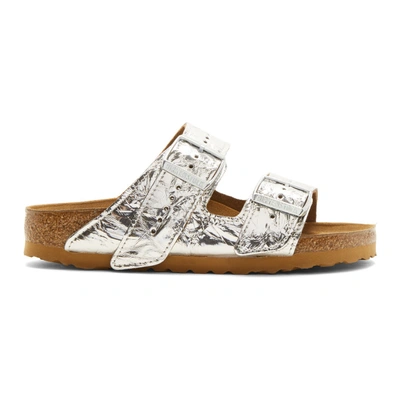 Shop Rick Owens Silver Birkenstock Edition Regular Arizona Sandals In 18 Silver