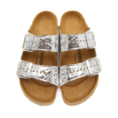 Shop Rick Owens Silver Birkenstock Edition Regular Arizona Sandals In 18 Silver