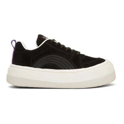 Shop Eytys Black Suede Sonic Sneakers