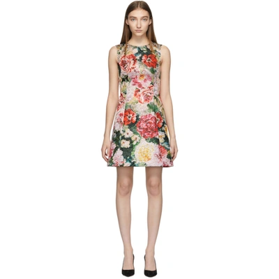 Shop Dolce & Gabbana Dolce And Gabbana Multicolor Floral Peonies Dress In Hnt68 Pink