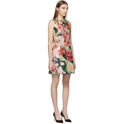 Shop Dolce & Gabbana Dolce And Gabbana Multicolor Floral Peonies Dress In Hnt68 Pink