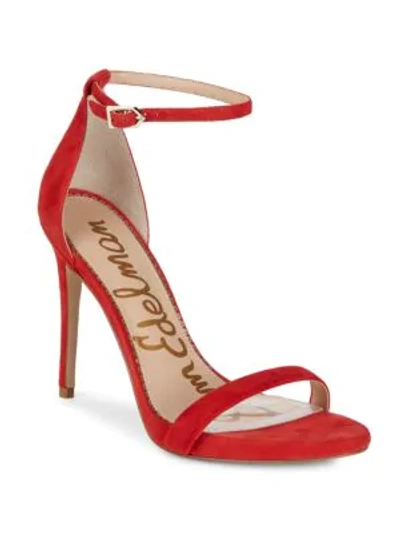 Shop Sam Edelman Arielle Suede Sandal In Red