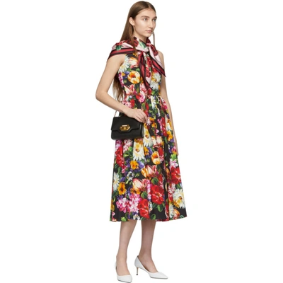 Shop Dolce & Gabbana Multicolor Floral Flared Dress