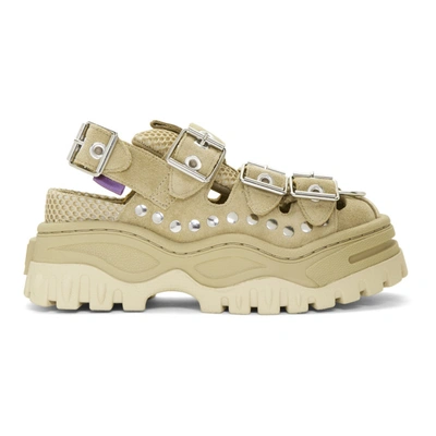 Shop Eytys Tan Suede Athena Sandals