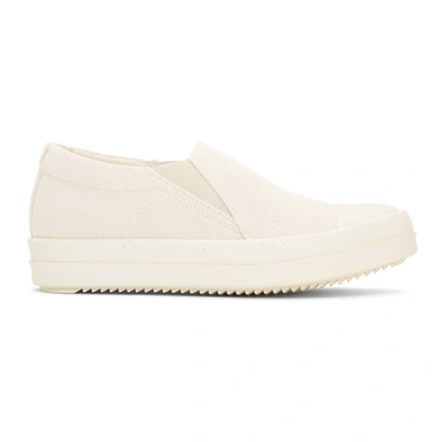 Shop Rick Owens Drkshdw Off-white Boat Slip-on Sneakers In 211 Natural