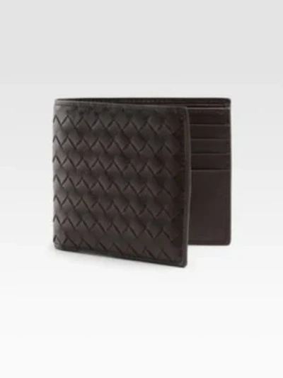 Shop Bottega Veneta Intrecciato Leather Wallet In Brown