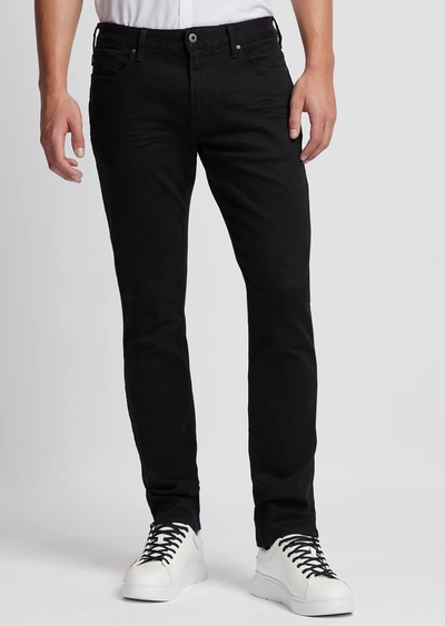 Shop Emporio Armani Slim Jeans - Item 42720105 In Black 1
