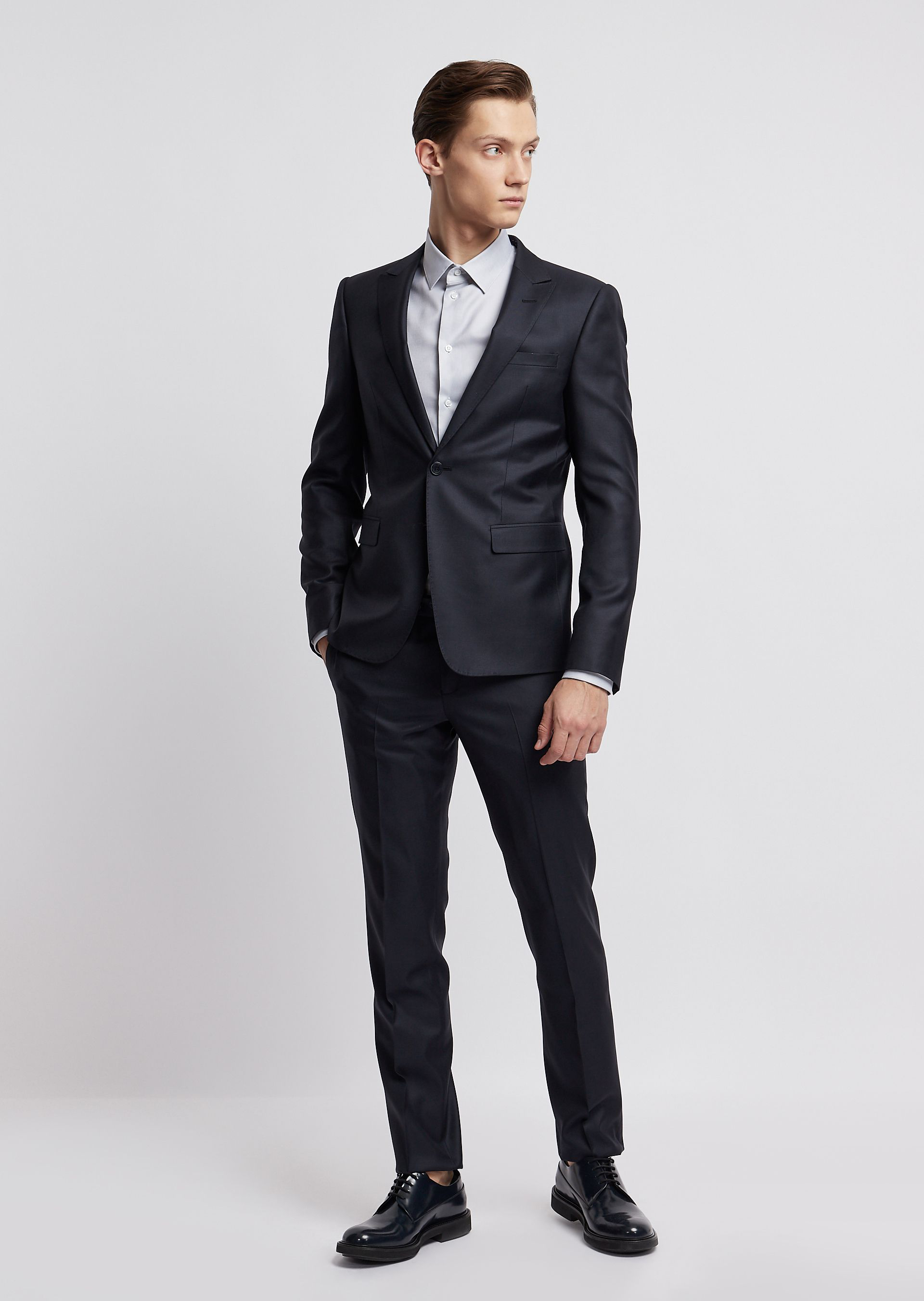 navy blue armani suit