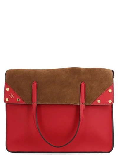 Shop Fendi Flip Tote Bag In Red