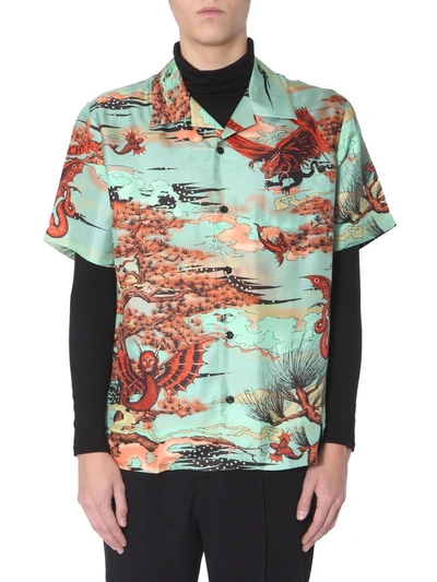Shop Givenchy Creatures Printed Shirt In Green