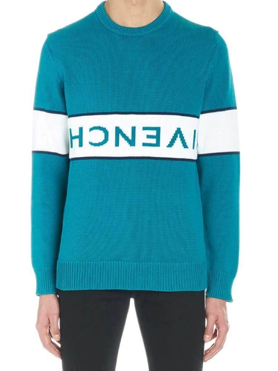 Shop Givenchy Logo Knit Pullover In Green