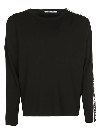 Shop Givenchy Logo Side Band Knitted Sweater In Black