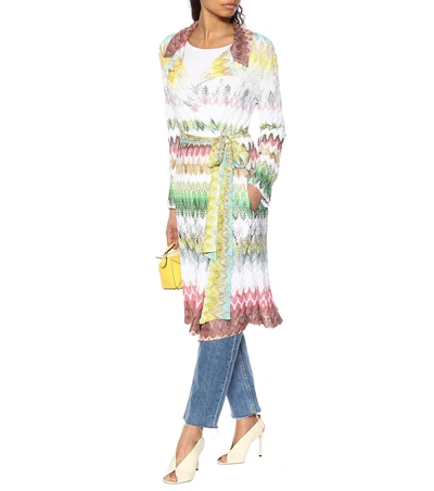 Shop Missoni Knitted Coat In Multicoloured