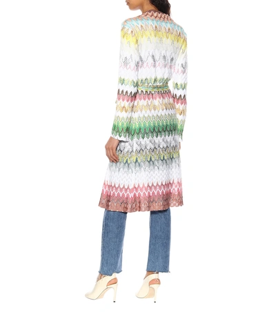 Shop Missoni Knitted Coat In Multicoloured