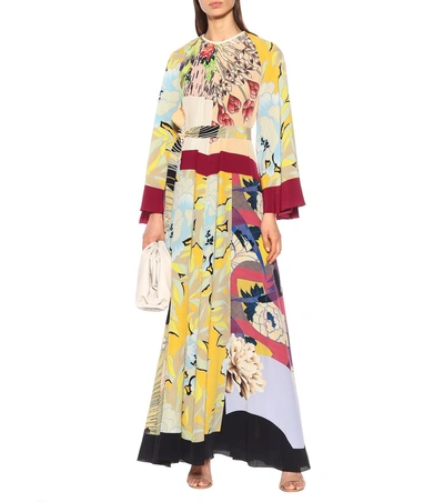 Shop Etro Printed Silk Crêpe Maxi Dress In Multicoloured