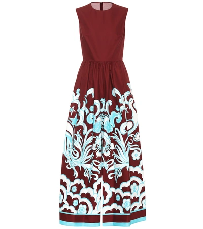 Shop Valentino Printed Cotton Jumpsuit In Red